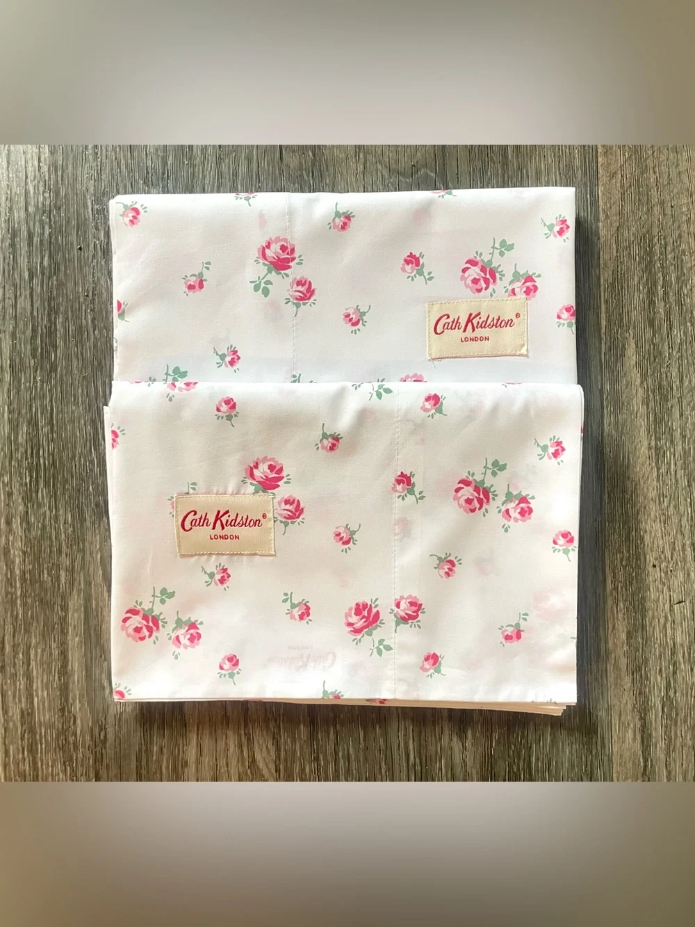 Cath Kidston London Pillowcases Pink Roses 100% Cotton Shabby Chic King Sz - Picture 3 of 5